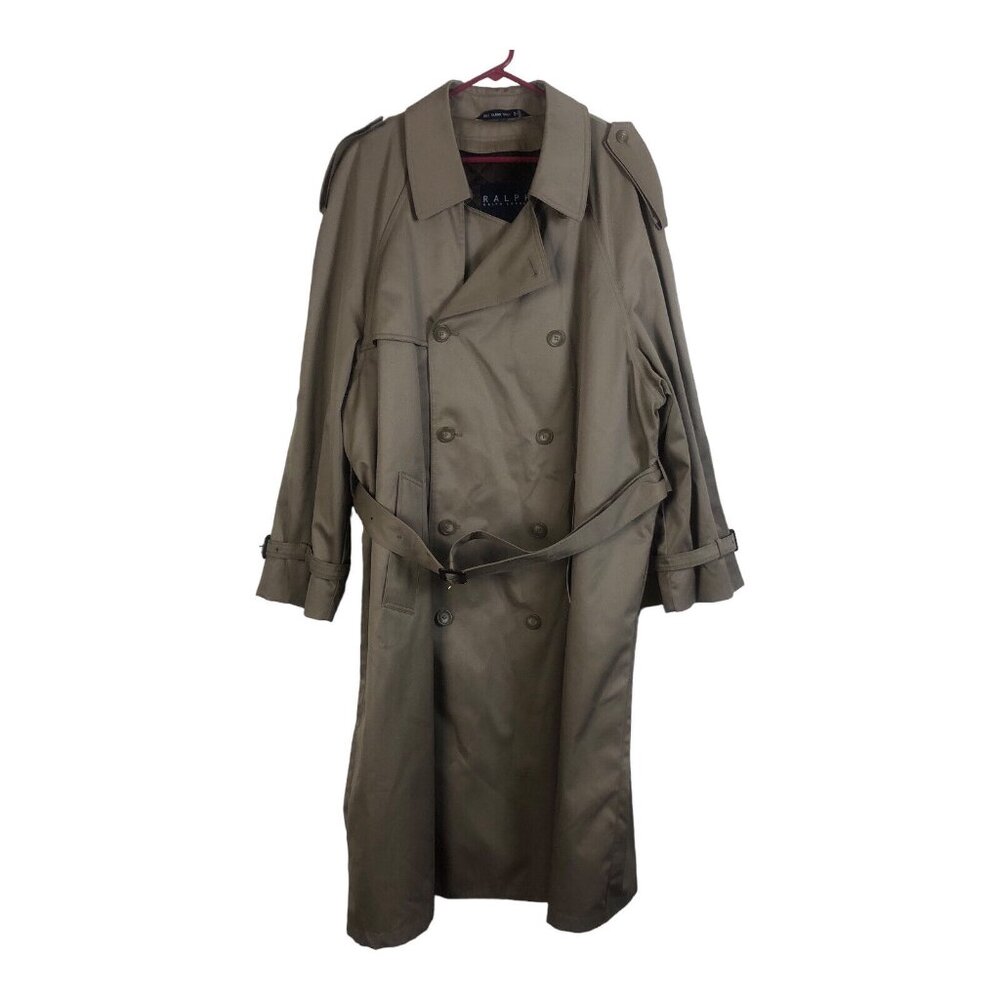 Ralph Lauren VTG Mens Beige Khaki  Trench Coat Mens Size 44R